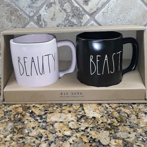 NIB Rae Dunn BEAUTY & BEAST Mugs